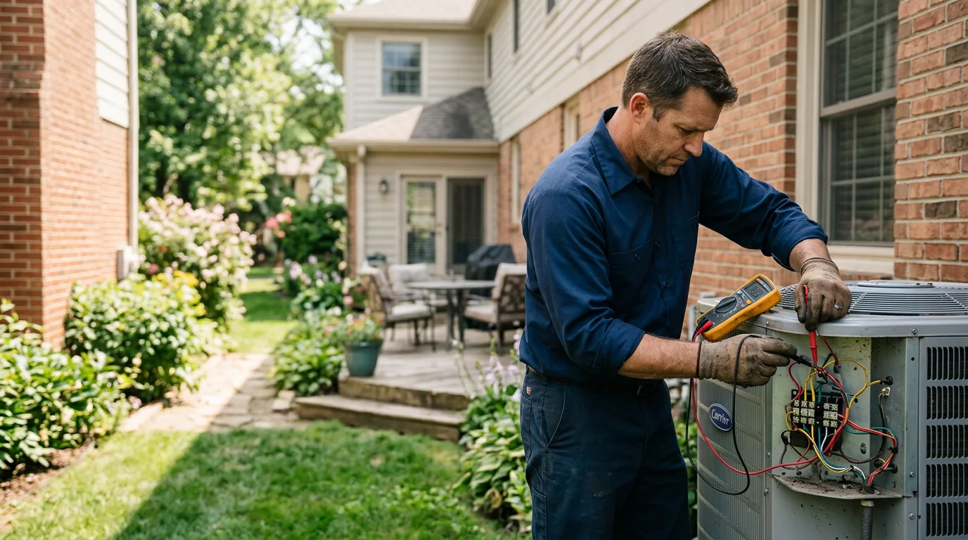 HVAC technician working near Slaterville Springs, NY